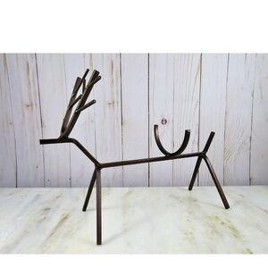 Metal Reindeer Wine Bottle Holder Bronze Finish